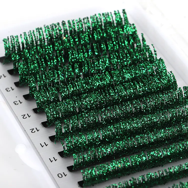 Green Glitter Eyelash Extension