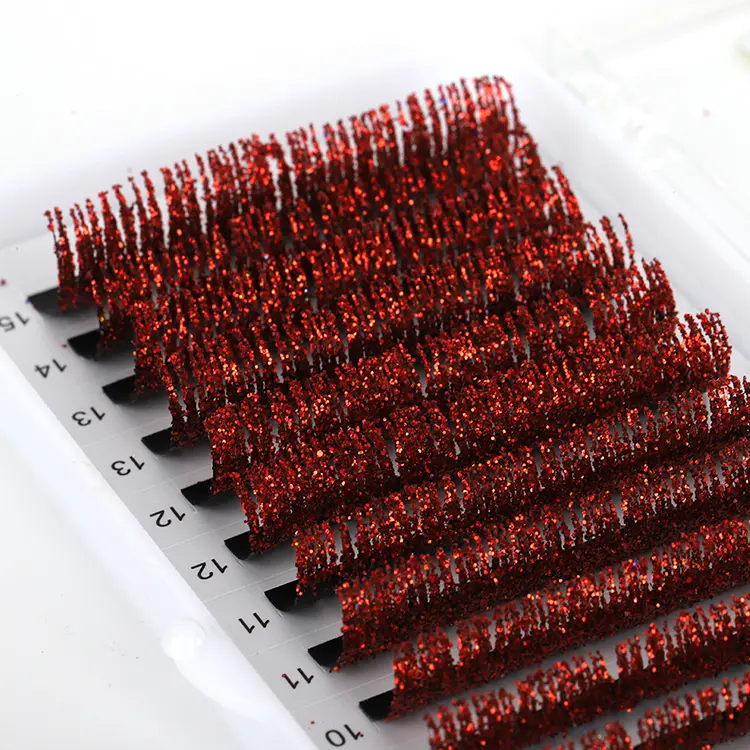 Red Glitter Lash Extension